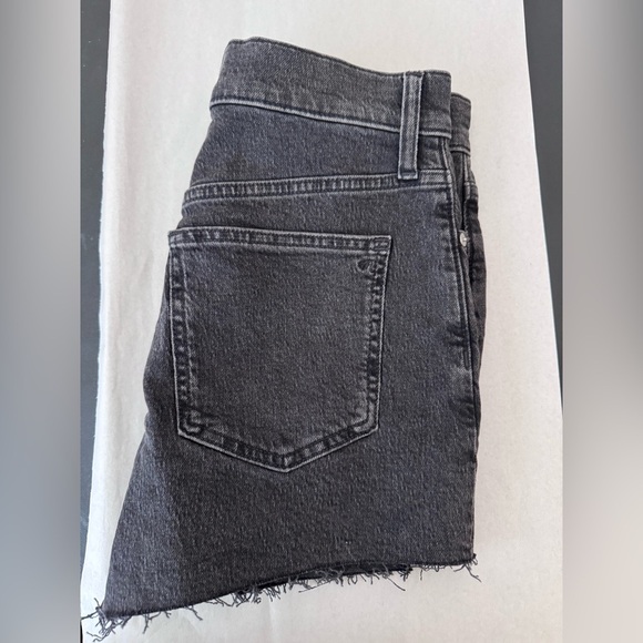 Madewell Women’s Perfect Jean Short Black High Waist Frayed Hem Size 27 - Picture 9 of 12